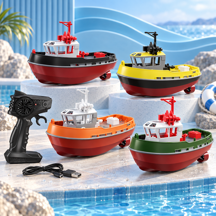 Remote Control Boat for Pools and Lakes, Dual Motor RC Tugboat Toy Boat, Electric RC Boat, Outdoor Water Toy for Kids_00
