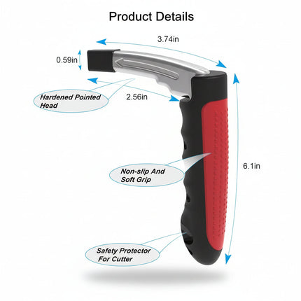 Car Emergency Safety Tool with Dual Function Handle and Window Breaker | Quick Escape and Balance Support for Vehicle Safety