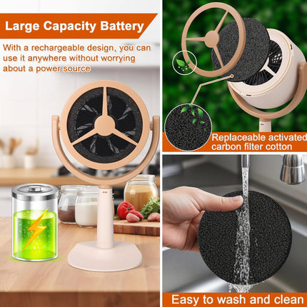 Portable Range Hood Exhaust Fan with Rechargeable Battery | Adjustable Airflow for Cleaner Cooking Air