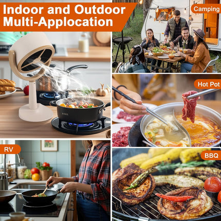 Portable Range Hood Exhaust Fan with Rechargeable Battery | Adjustable Airflow for Cleaner Cooking Air