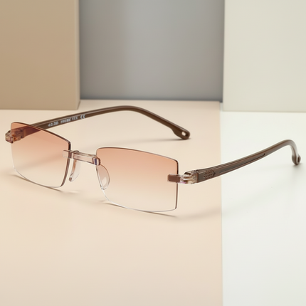 Progressive Blue Light Blocking Rimless Eyeglasses with Lightweight Frame | All-Distance Vision for Comfort and Clarity
