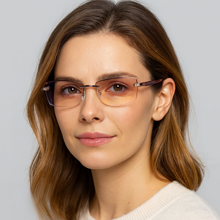 Progressive Blue Light Blocking Rimless Eyeglasses with Lightweight Frame | All-Distance Vision for Comfort and Clarity