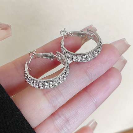Gold Crystal Hoop Earrings with Lightweight Comfort Fit | Elegant Jewelry Gift for Mother's Day