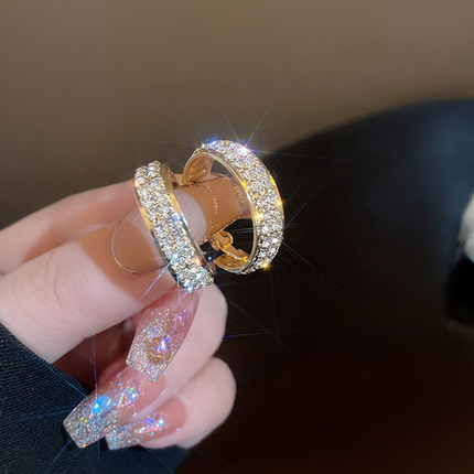 Gold Crystal Hoop Earrings with Lightweight Comfort Fit | Elegant Jewelry Gift for Mother's Day