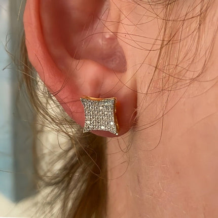 Square Rhinestone Stud Earrings with Elegant Design | Lightweight Fashion Jewelry for Mother's Day Gift
