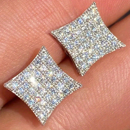 Square Rhinestone Stud Earrings with Elegant Design | Lightweight Fashion Jewelry for Mother's Day Gift