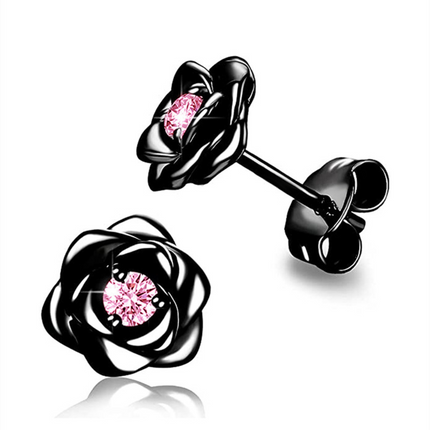 Hypoallergenic Earrings for Women, Gold Stud Earrings with Flower Birthstone Design, Mothers Day Gift for Mom_07