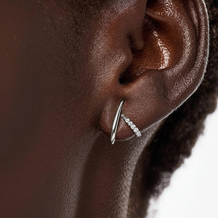 Gold Geometric X Stud Earrings for Sensitive Ears | Lightweight Everyday Jewelry Gift for Women