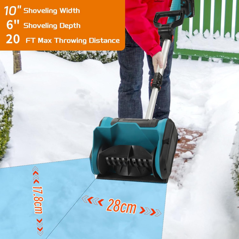 Efficient Cordless Snow Blower | Powerful Battery-Powered Sweeper for Quick Driveway and Deck Cleaning 3