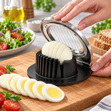 Egg Slicer Stainless Steel, 3 in 1 Egg Cutter with Wire Frame and Handle, Hard Boiled Egg Slicer for Salads_01