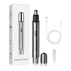 Nose Hair Trimmer Rechargeable, Electric Nose Hair Trimmer with Stainless Steel Double Blade, Ear and Eyebrow Trimmer