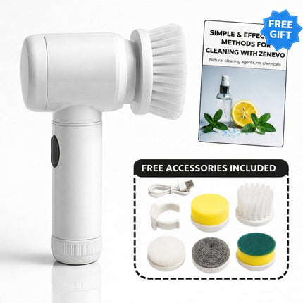 Electric Scrubber Rotary Cleaning Brush with Interchangeable Heads | Fast Surface Cleaning for Home and Car