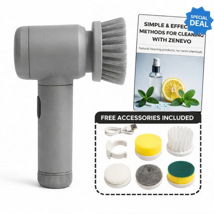 Electric Scrubber Rotary Cleaning Brush with Interchangeable Heads | Fast Surface Cleaning for Home and Car