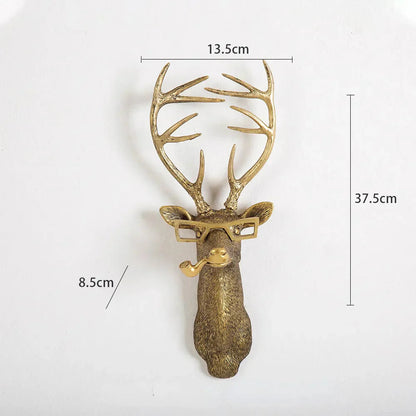 Elegant Home Decor | Antique Bronze Deer Head Wall Hook with Handmade Design | Unique Storage Solution for Stylish Interiors 2