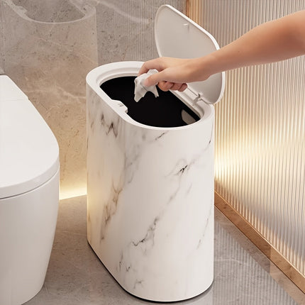 Elegant Marble Pattern | Kitchen Trash Can with Lid for Modern Spaces 3