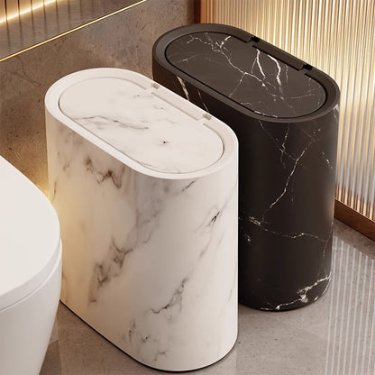 Elegant Marble Pattern | Kitchen Trash Can with Lid for Modern Spaces 9