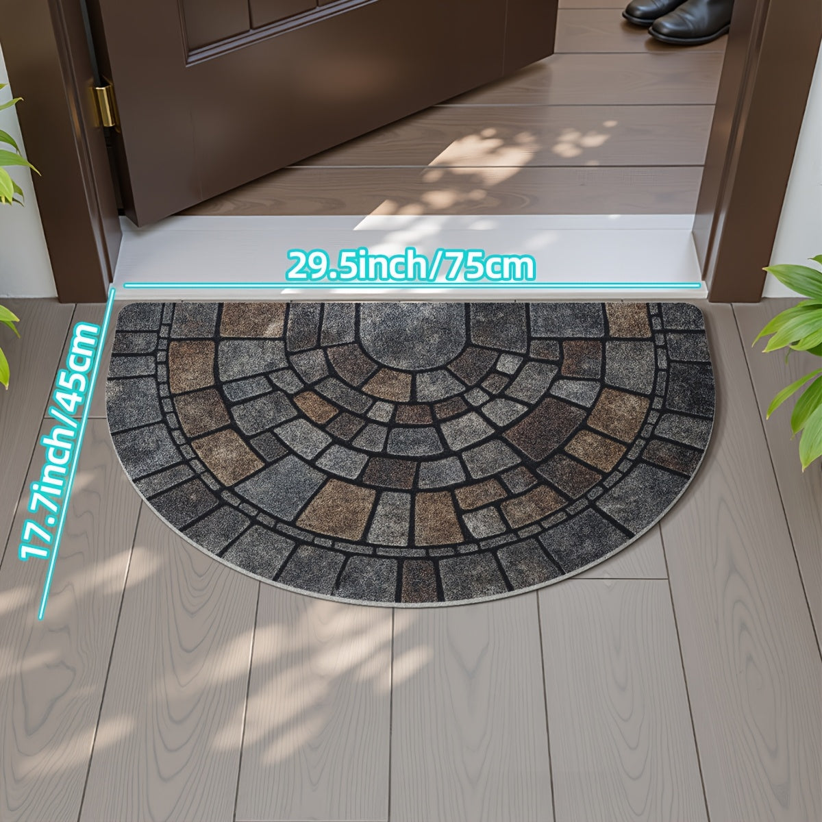 Elegant Mosaic Door Mat | Non-Slip Indoor & Outdoor Welcome Mat for Effortless Cleaning 0