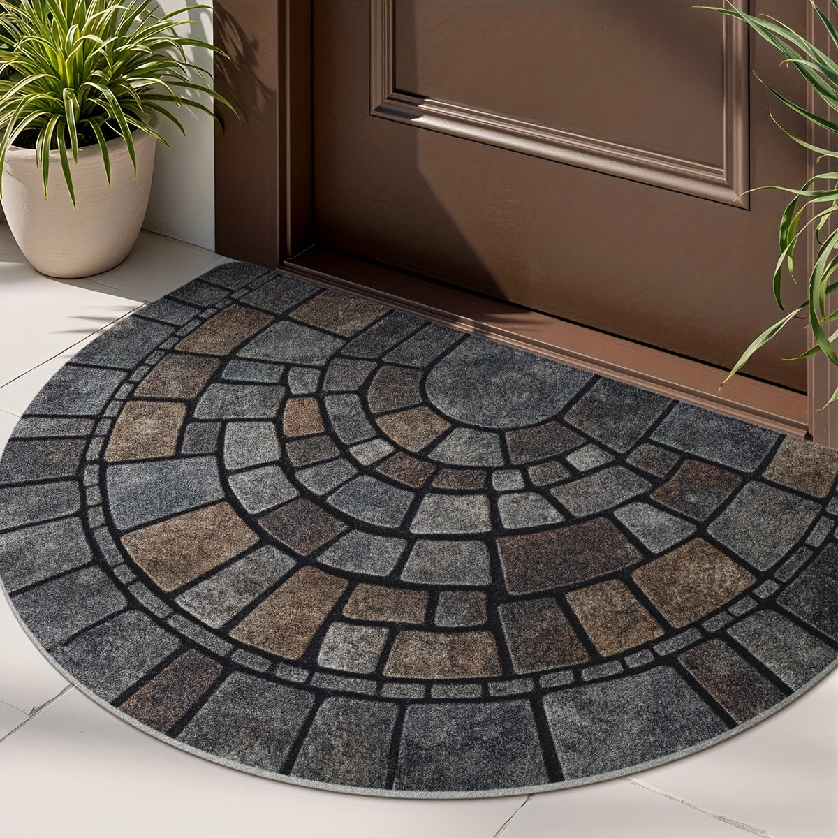 Elegant Mosaic Door Mat | Non-Slip Indoor & Outdoor Welcome Mat for Effortless Cleaning 1