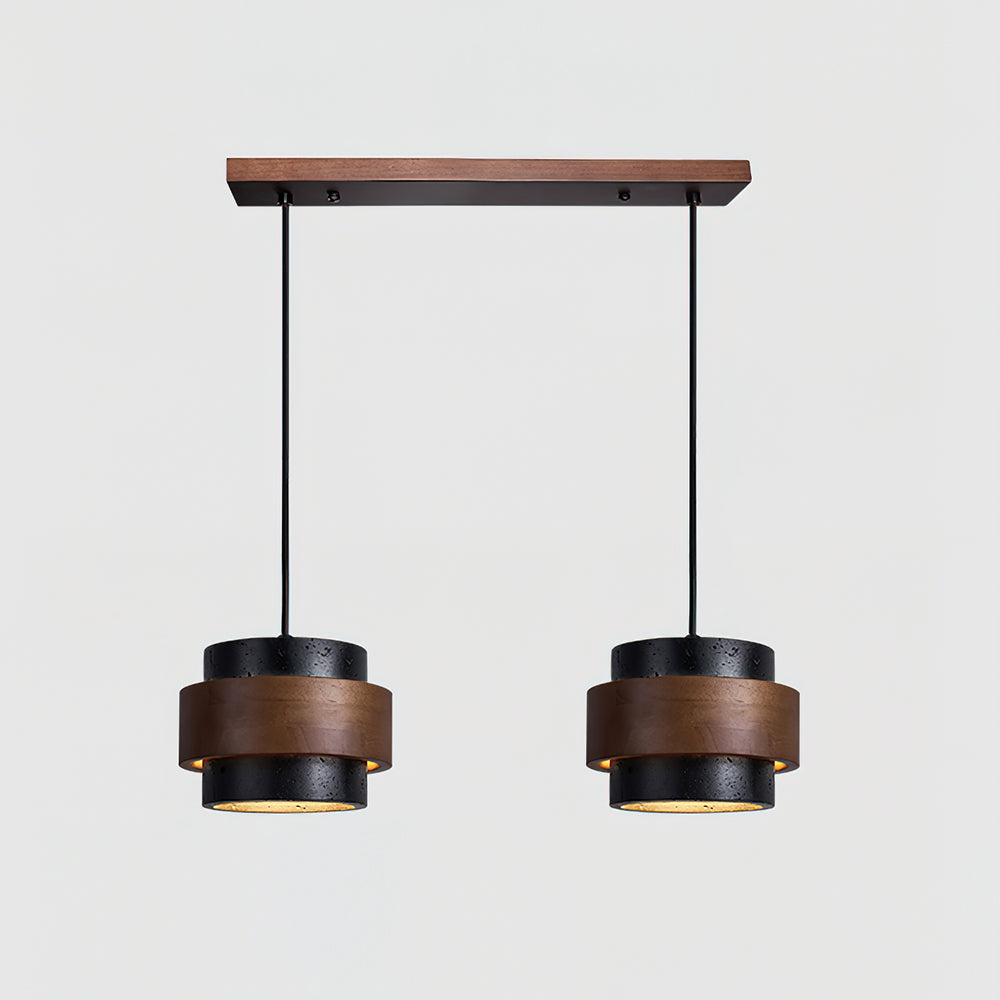 Elegant Pendant Lighting | Genuine Travertine Shade with Walnut Accent | Soft Ambient Glow for Luxurious Spaces 10