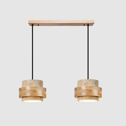Elegant Pendant Lighting | Genuine Travertine Shade with Walnut Accent | Soft Ambient Glow for Luxurious Spaces 12