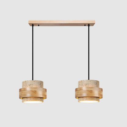 Elegant Pendant Lighting | Genuine Travertine Shade with Walnut Accent | Soft Ambient Glow for Luxurious Spaces 12