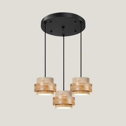 Elegant Pendant Lighting | Genuine Travertine Shade with Walnut Accent | Soft Ambient Glow for Luxurious Spaces 14
