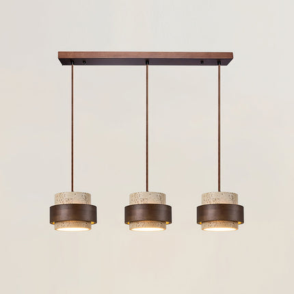 Elegant Pendant Lighting | Genuine Travertine Shade with Walnut Accent | Soft Ambient Glow for Luxurious Spaces 15