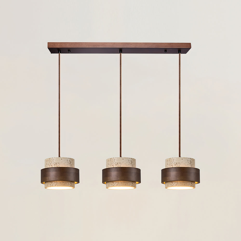 Elegant Pendant Lighting | Genuine Travertine Shade with Walnut Accent | Soft Ambient Glow for Luxurious Spaces 15