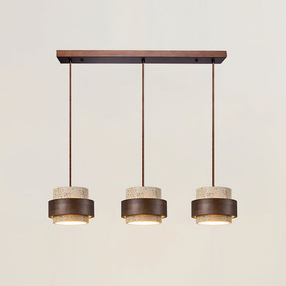 Elegant Pendant Lighting | Genuine Travertine Shade with Walnut Accent | Soft Ambient Glow for Luxurious Spaces 15