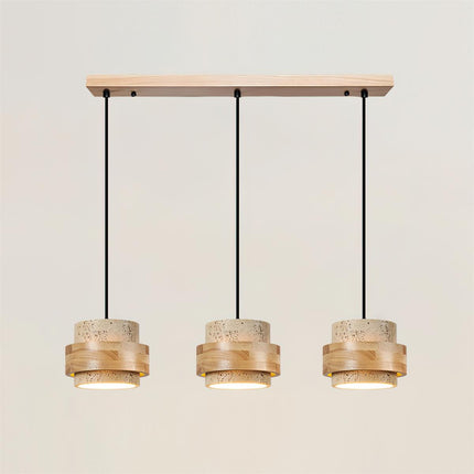 Elegant Pendant Lighting | Genuine Travertine Shade with Walnut Accent | Soft Ambient Glow for Luxurious Spaces 16