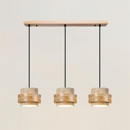Elegant Pendant Lighting | Genuine Travertine Shade with Walnut Accent | Soft Ambient Glow for Luxurious Spaces 16