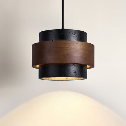 Elegant Pendant Lighting | Genuine Travertine Shade with Walnut Accent | Soft Ambient Glow for Luxurious Spaces 17
