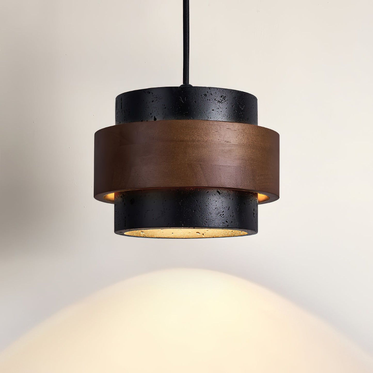 Elegant Pendant Lighting | Genuine Travertine Shade with Walnut Accent | Soft Ambient Glow for Luxurious Spaces 17