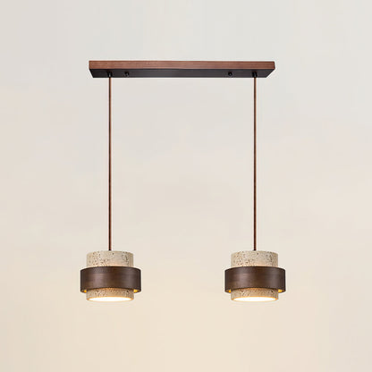 Elegant Pendant Lighting | Genuine Travertine Shade with Walnut Accent | Soft Ambient Glow for Luxurious Spaces 18