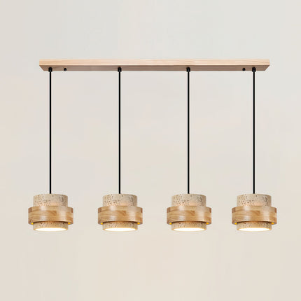 Elegant Pendant Lighting | Genuine Travertine Shade with Walnut Accent | Soft Ambient Glow for Luxurious Spaces 21