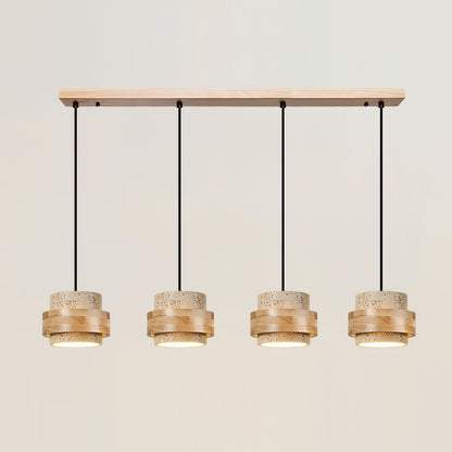 Elegant Pendant Lighting | Genuine Travertine Shade with Walnut Accent | Soft Ambient Glow for Luxurious Spaces 21