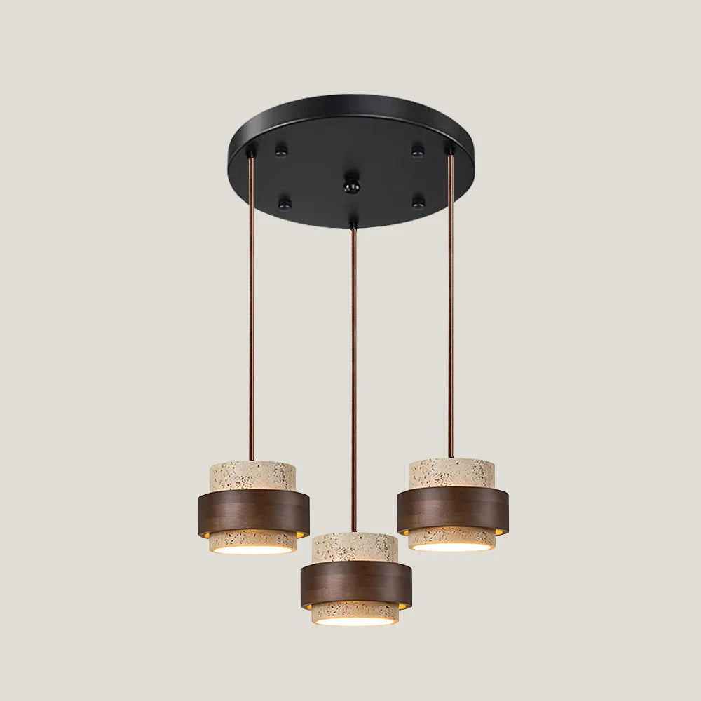 Elegant Pendant Lighting | Genuine Travertine Shade with Walnut Accent | Soft Ambient Glow for Luxurious Spaces 22