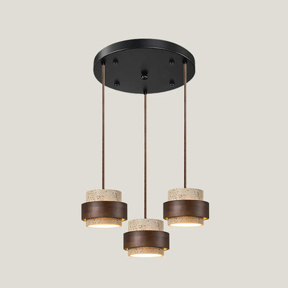 Elegant Pendant Lighting | Genuine Travertine Shade with Walnut Accent | Soft Ambient Glow for Luxurious Spaces 22