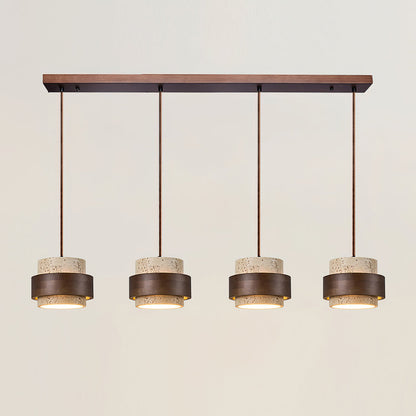 Elegant Pendant Lighting | Genuine Travertine Shade with Walnut Accent | Soft Ambient Glow for Luxurious Spaces 9
