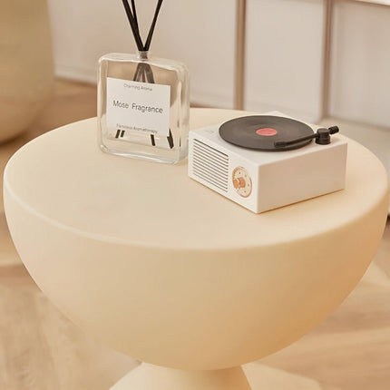 Round Coffee Table with Durable Plastic Design | Modern Accent Stool for Living Room or Bedroom Use