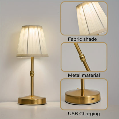 Elegant Touch Control Table Lamp with Rechargeable LED Light | Antique Brass Design for Warm Ambience 5