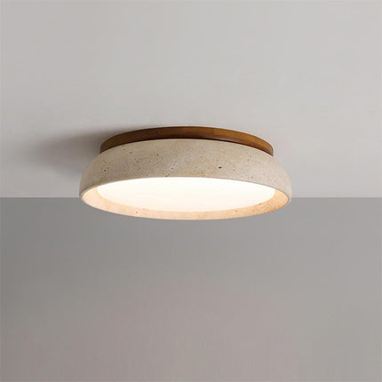 Elegant Travertine | Flush Mount Ceiling Light with Warm LED Glow | Unique Design for Cozy Interiors 0