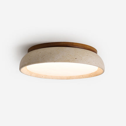 Elegant Travertine | Flush Mount Ceiling Light with Warm LED Glow | Unique Design for Cozy Interiors 1