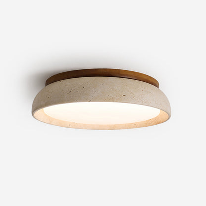 Elegant Travertine | Flush Mount Ceiling Light with Warm LED Glow | Unique Design for Cozy Interiors 1