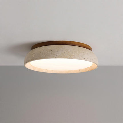 Elegant Travertine | Flush Mount Ceiling Light with Warm LED Glow | Unique Design for Cozy Interiors 10