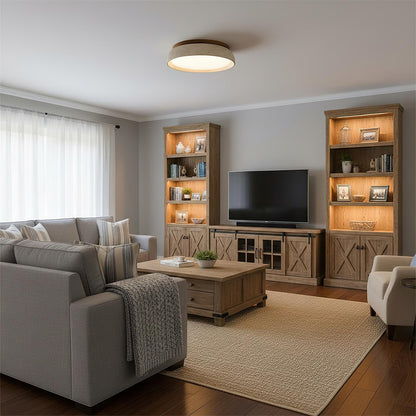 Elegant Travertine | Flush Mount Ceiling Light with Warm LED Glow | Unique Design for Cozy Interiors 2