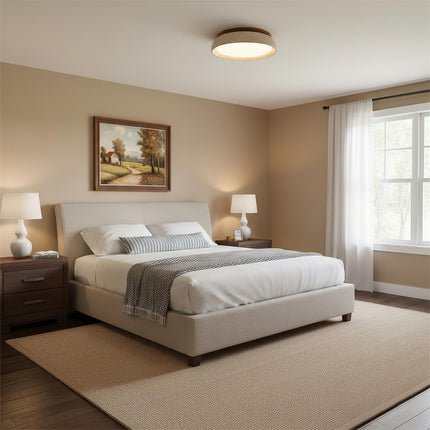 Elegant Travertine | Flush Mount Ceiling Light with Warm LED Glow | Unique Design for Cozy Interiors 4