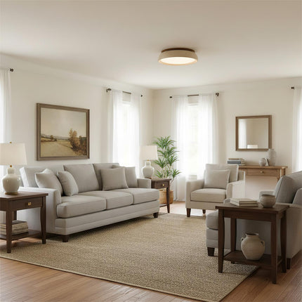 Elegant Travertine | Flush Mount Ceiling Light with Warm LED Glow | Unique Design for Cozy Interiors 8