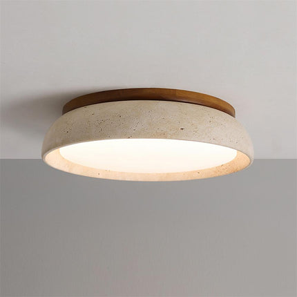 Elegant Travertine | Flush Mount Ceiling Light with Warm LED Glow | Unique Design for Cozy Interiors 9