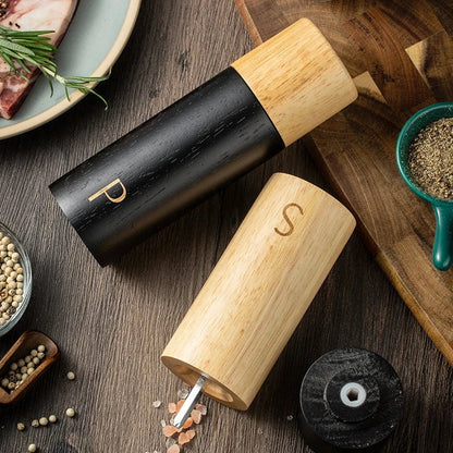 Elegant Wood Salt and Pepper Grinders with Adjustable Mechanism | Stylish Kitchen Accessory for Custom Seasoning 1